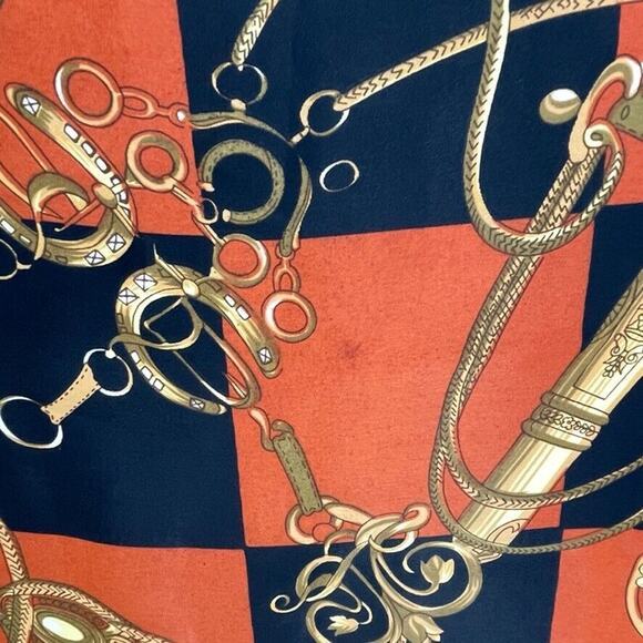 Scarf Womens Square Black Orange Gold Elegant Fashion Designer Polyester Large - Picture 7 of 7